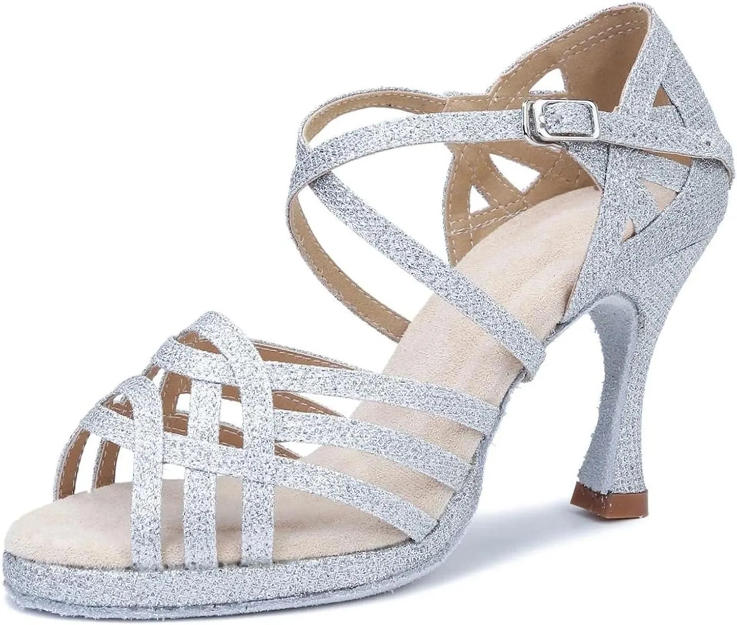 Women's Latin Dance Shoes - Ballroom Tango Salsa Platform Sandals, 5CM/2Inch Heel Height