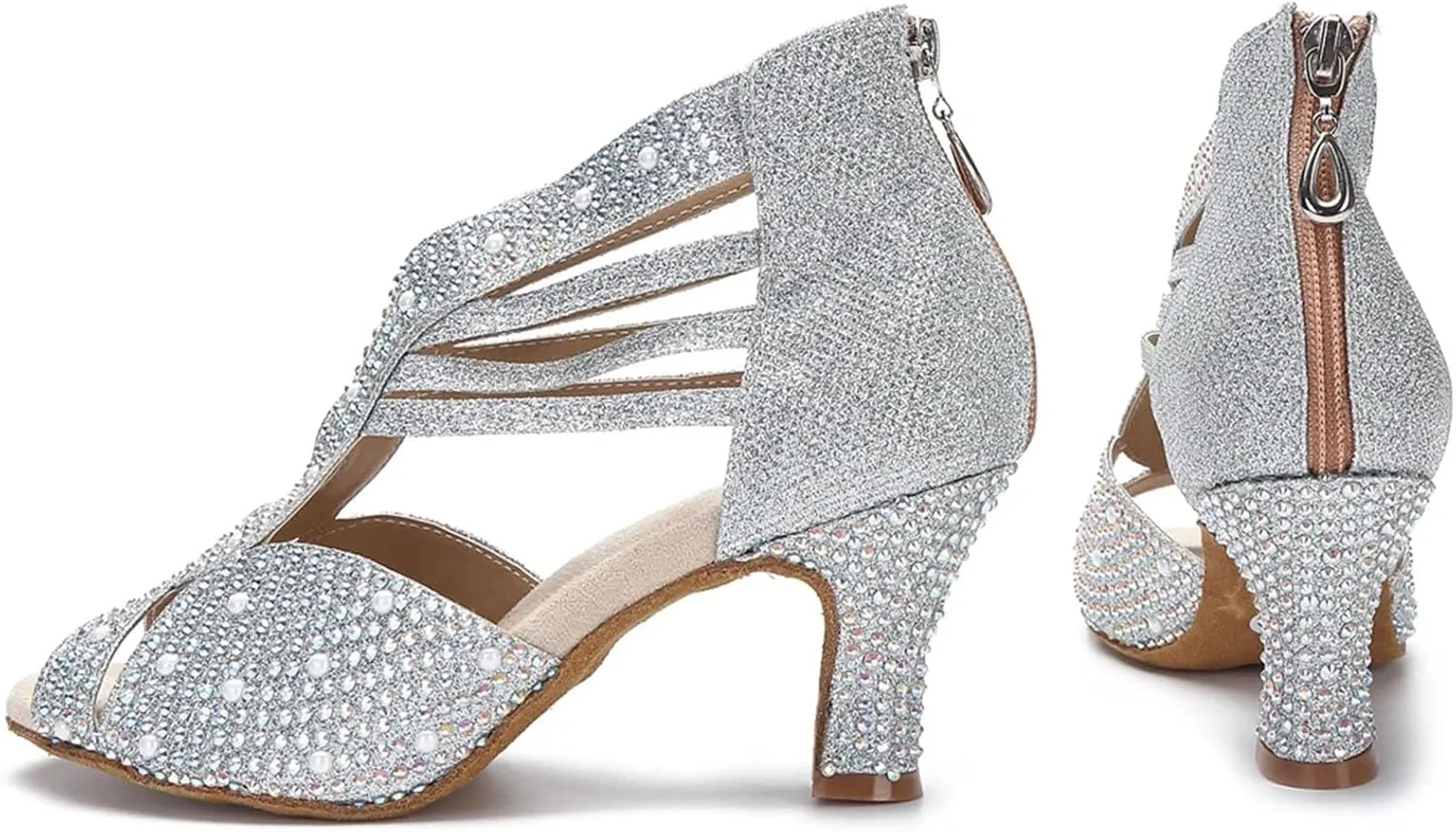 Women's Modern Latin Dance Shoes - Salsa Tango Indoor Soft Sole Party Sandals, 5CM/2Inch Heel Height
