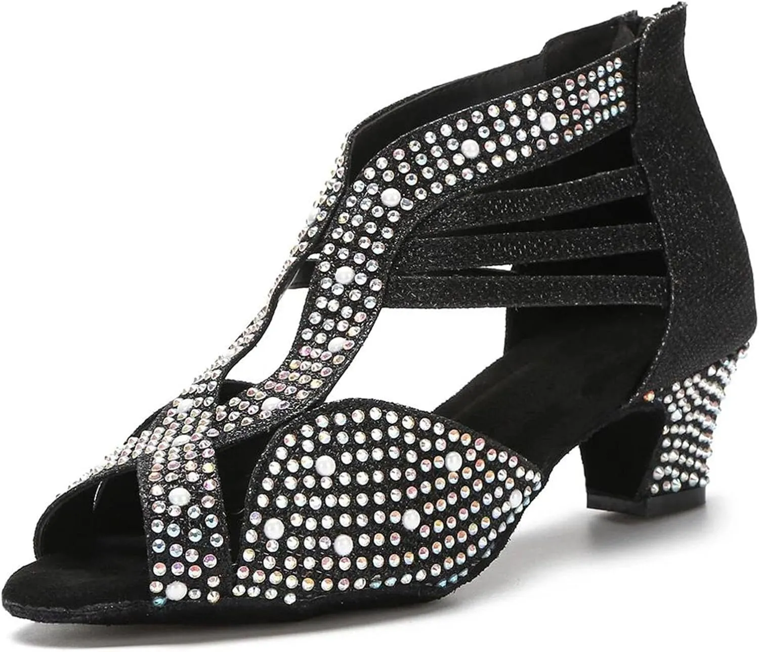 Women's Modern Latin Dance Shoes - Salsa Tango Indoor Soft Sole Party Sandals, 5CM/2Inch Heel Height