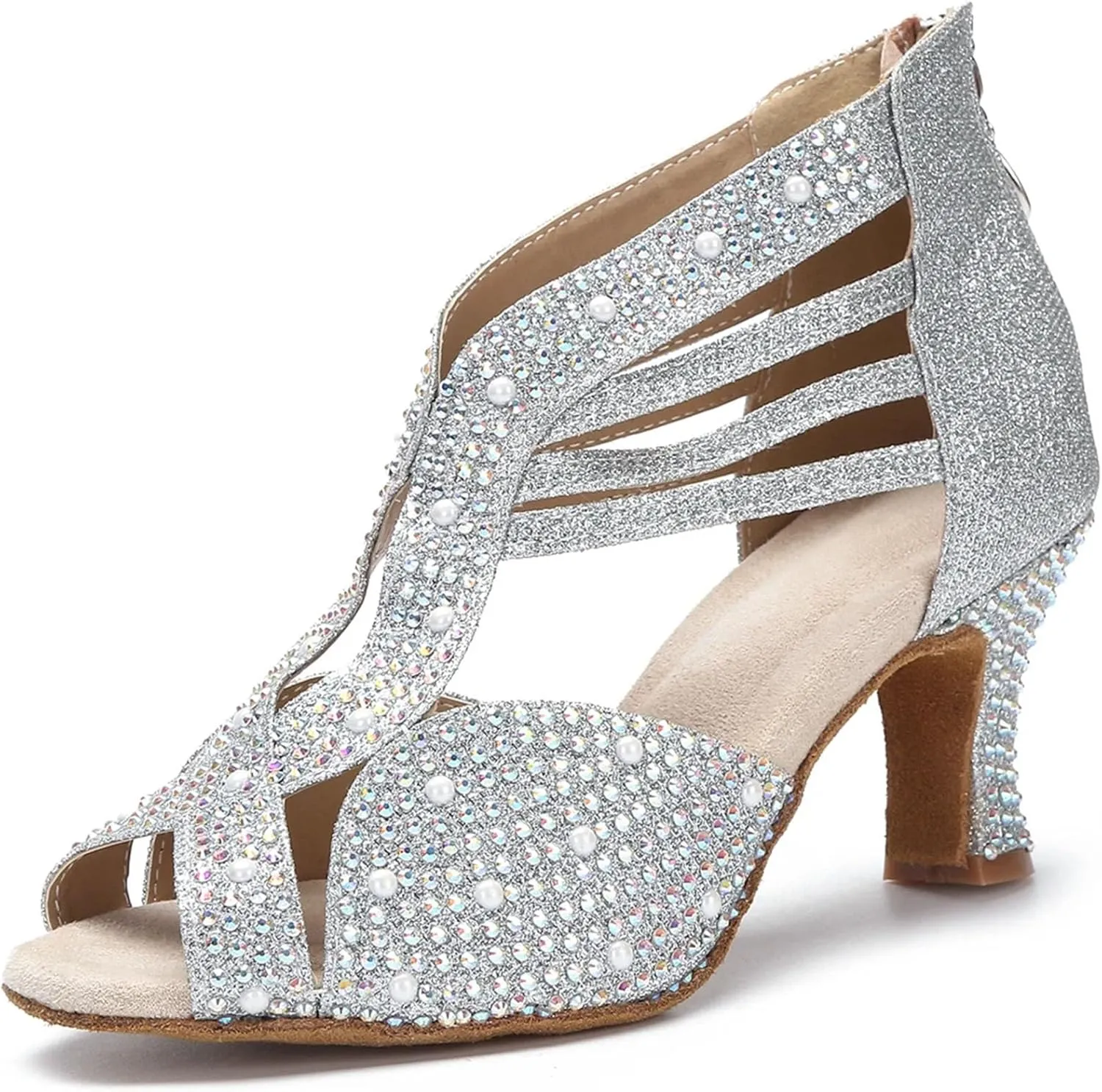 Women's Modern Latin Dance Shoes - Salsa Tango Indoor Soft Sole Party Sandals, 5CM/2Inch Heel Height