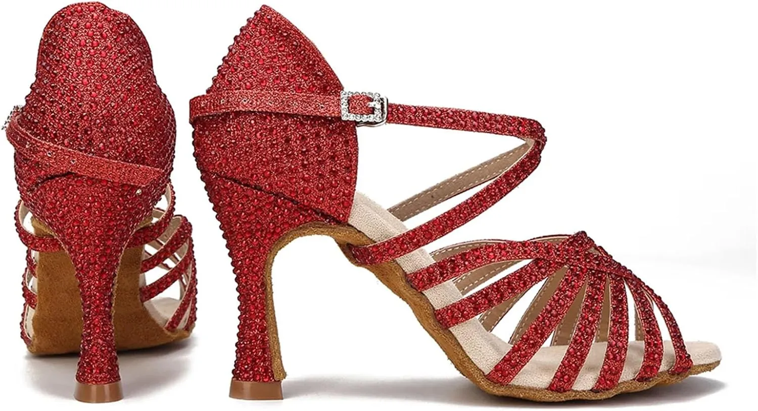 Women's Rhinestone Dance Sneakers - Ballroom Salsa Tango Party Shoes, 5CM/2Inch Heel Height