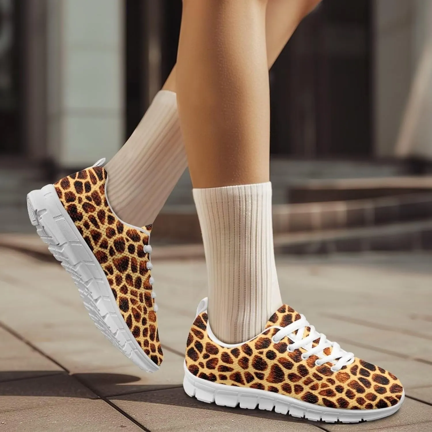 Womens Running Shoes Lace Up Breathable Mesh Tennis Shoes Lightweight Non Slip Soft Athletic Sneakers SizeUS 5-12