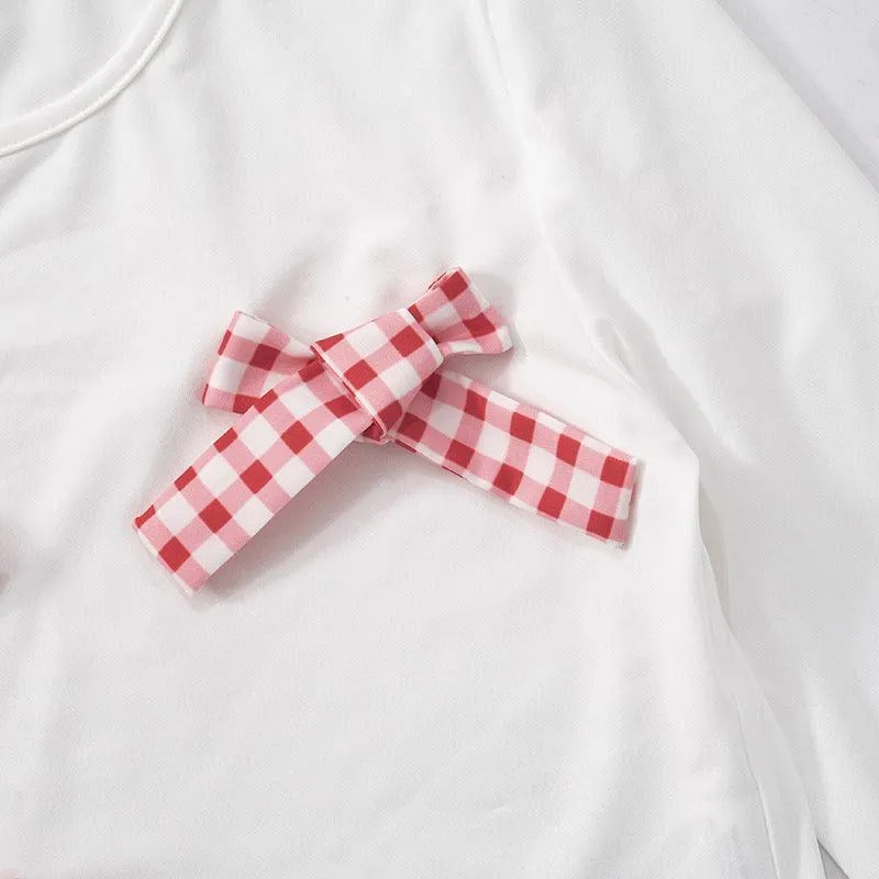 Women's Suit Set Cute Bow Decorative Plaid  – Stylish and Adorable