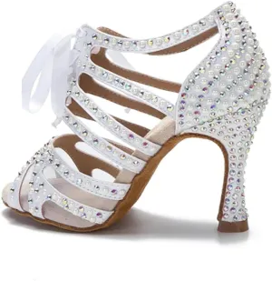 Women's Tango Rumba Latin Dance Shoes - Ballroom Soft Sole Wedding Sandals, 5CM/2Inch Heel Height